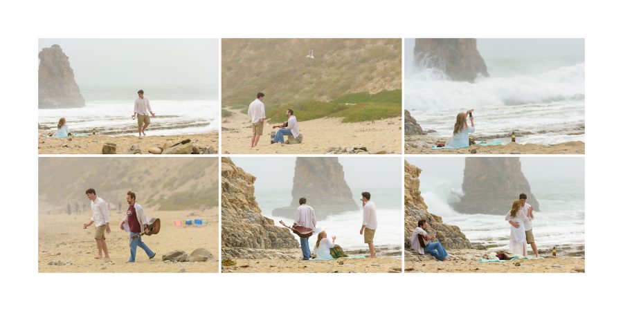 Bringing the guitarist over - Davenport Beach Wedding / Engagement Proposal Photography - Julianna and Brian - photos by Bay Area wedding photographer Chris Schmauch www.GoodEyePhotography.com