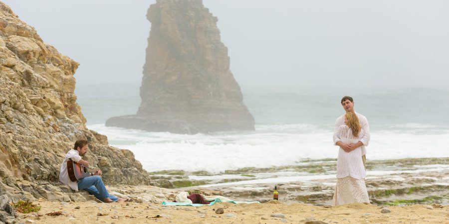 Dancing to the guitarist playing romantic music - Davenport Beach Wedding / Engagement Proposal Photography - Julianna and Brian - photos by Bay Area wedding photographer Chris Schmauch www.GoodEyePhotography.com