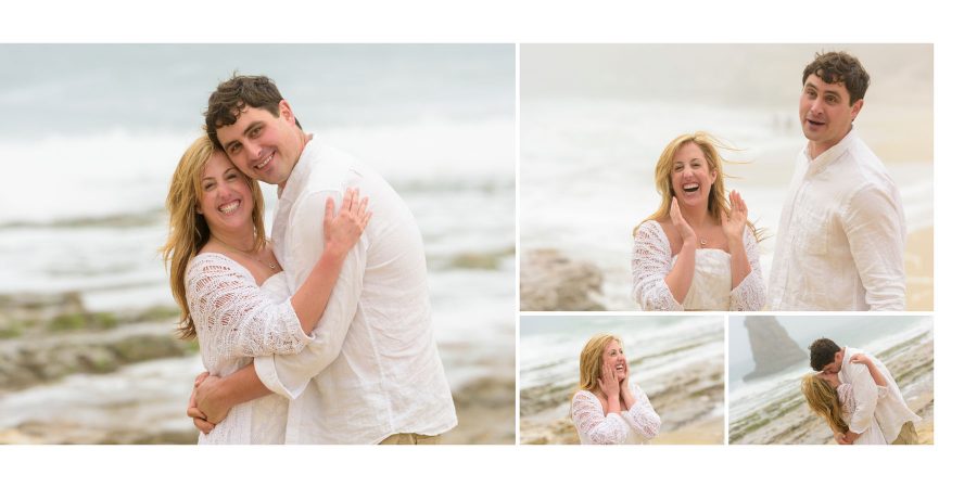 Julianna realizes it was all set up in advance - Davenport Beach Wedding / Engagement Proposal Photography - Julianna and Brian - photos by Bay Area wedding photographer Chris Schmauch www.GoodEyePhotography.com