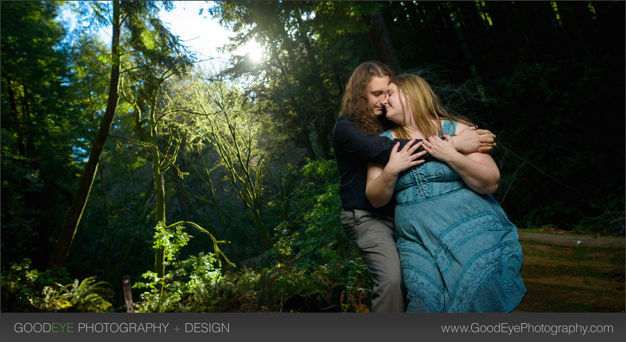 Forest Engagement Photos in Nisene Marks, Aptos – by Bay Area wedding photographer Chris Schmauch www.GoodEyePhotography.com 