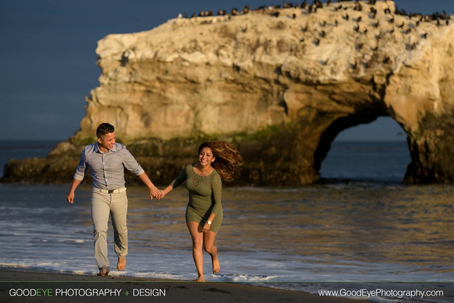 Engagement photos at Natural Bridges Beach in Santa Cruz – by Bay Area wedding photographer Chris Schmauch www.bestbayareaweddingphotographers.com