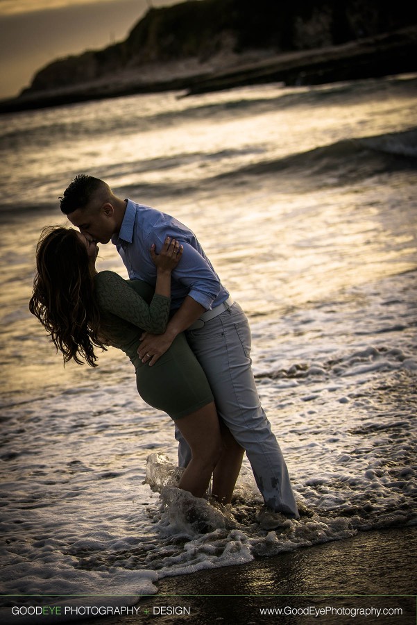 Engagement photos at Natural Bridges Beach in Santa Cruz – by Bay Area wedding photographer Chris Schmauch www.bestbayareaweddingphotographers.com