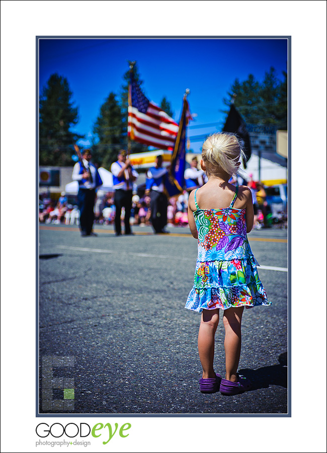 Chester Lake Almanor 4th of July Parade - Emma Watching the Veterans