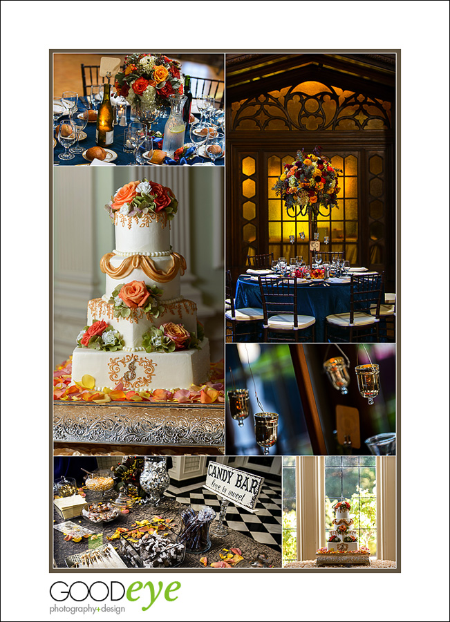 Cake and Flower Centerpieces - Kohl Mansion Wedding Photos