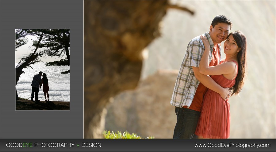 Gray Whale Cove Engagement Photos - Uyen and John