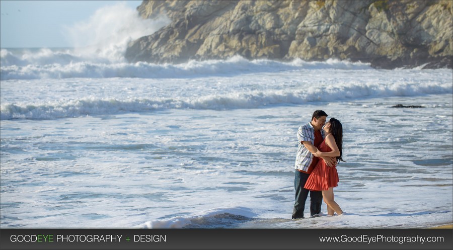 Gray Whale Cove Engagement Photos - Uyen and John