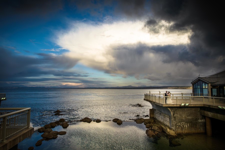 Dramatic Sunset / Ocean Wedding Portrait Photography in Monterey, California