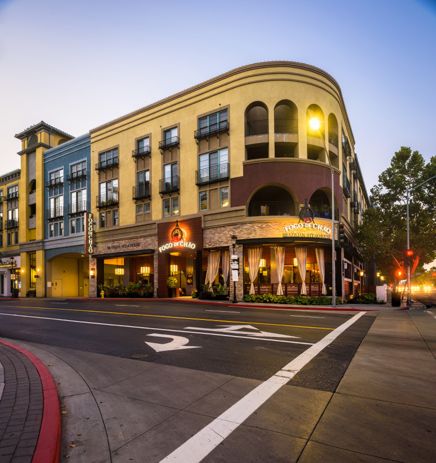 Fogo de Chao – Santana Row, San Jose – Architectural exterior photography – photos by Bay Area commercial photographer Chris Schmauch www.GoodEyePhotography.com 