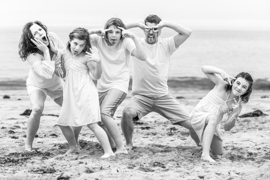 Multi-Family Portrait Photography on the Beach in Santa Cruz