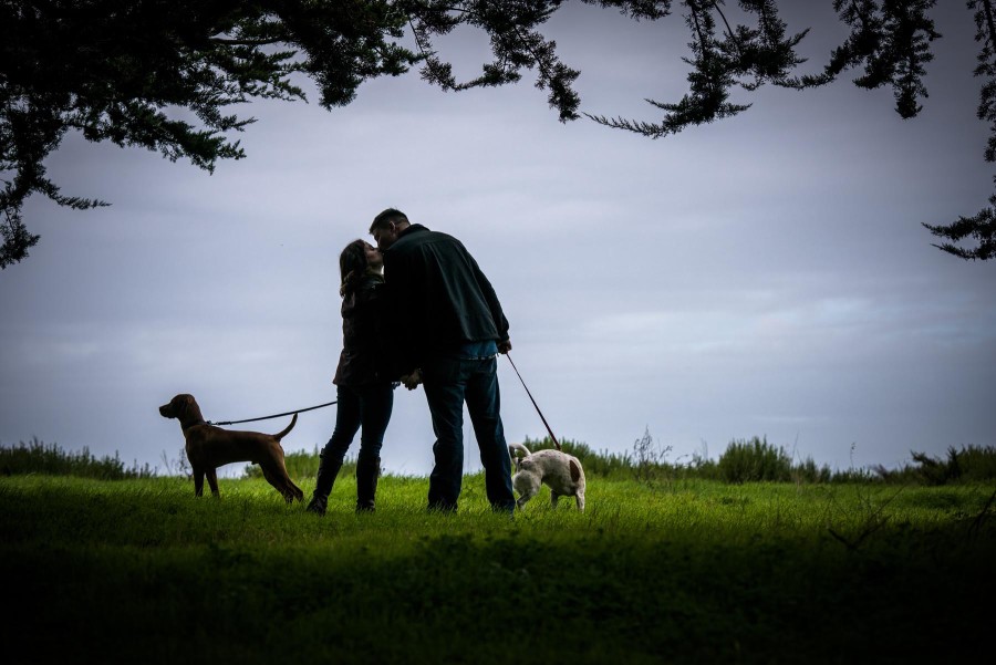 Couples Portraits with Dogs in Santa Cruz
