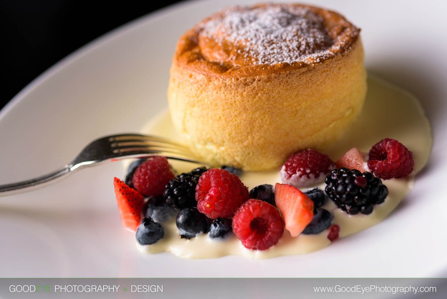 Grand Marnier Souffle dessert photography at Le Papillon in San Jose