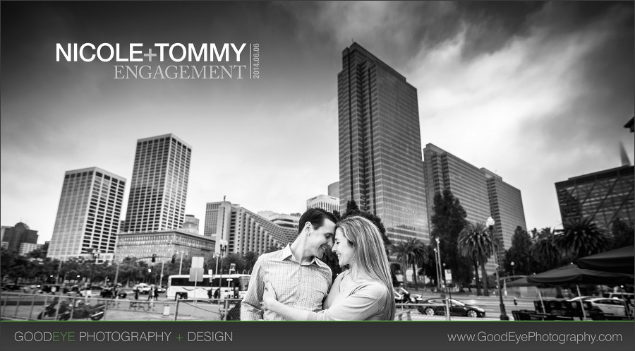 San Francisco Engagement Photos - Coit Tower, Embarcadero, Ferry Building, Bay Bridge, Piers - Nicole and Tommy