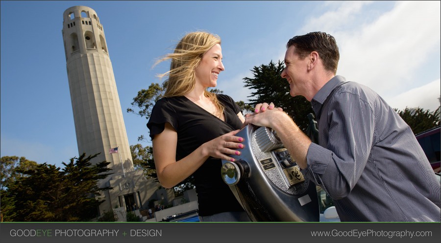 San Francisco Engagement Photos - Coit Tower, Embarcadero, Ferry Building, Bay Bridge, Piers - Nicole and Tommy